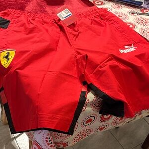 Puma Ferrari Men's Red Shortsnew never worn with tags lined drawstring